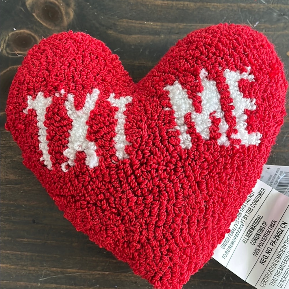 Mini Red Heart-Shaped Textured Pillow
